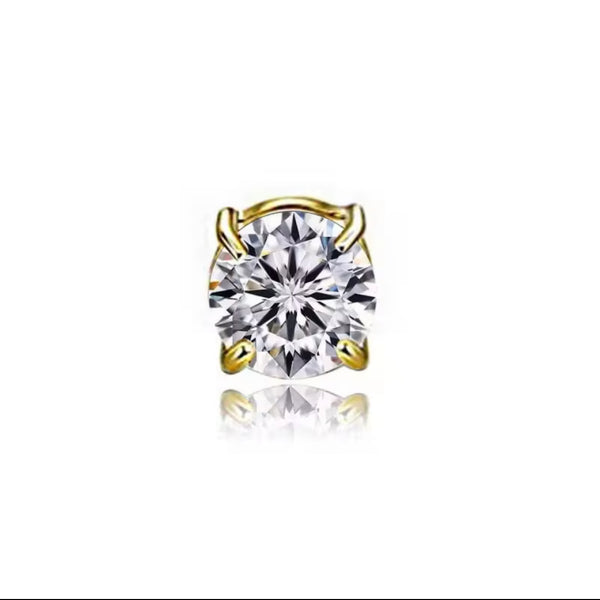 Gold-White Round Stud (Magnetic - Non Pierced)