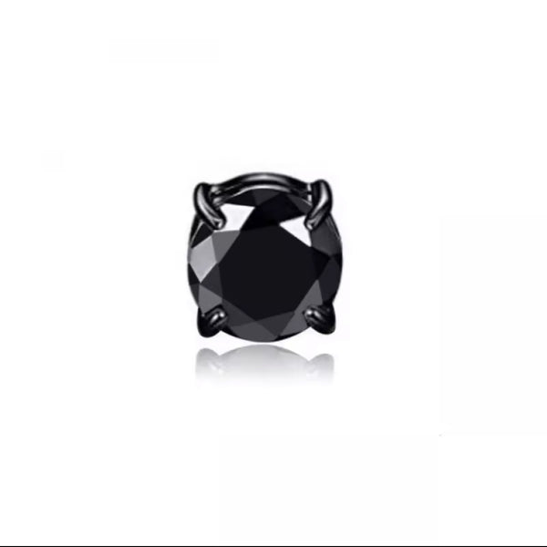 Black Round Stud (Magnetic - Non Pierced)