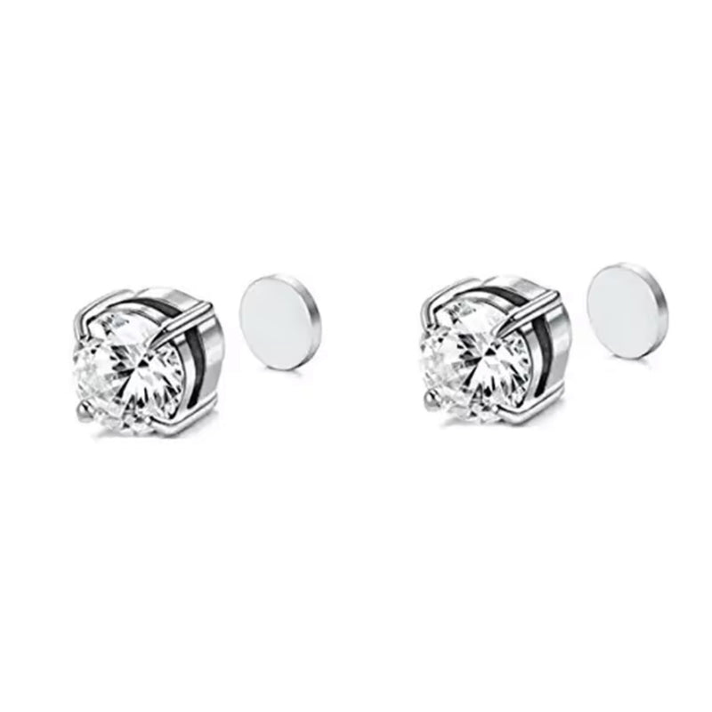 Silver Round Stud (Magnetic - Non Pierced)