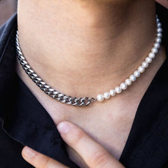 Half & Half Pearl Necklace
