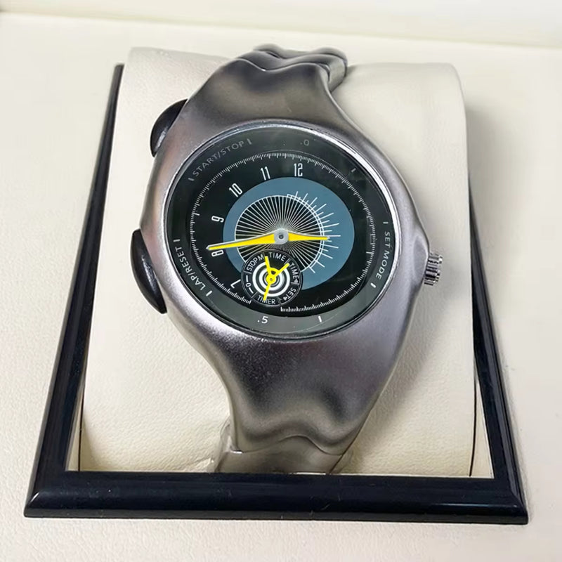 Luxury Vantage Y2K Alabaster Watch - Black/Yellow
