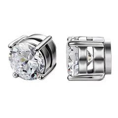 Silver Round Stud (Magnetic - Non Pierced, Free Extra Magnet)